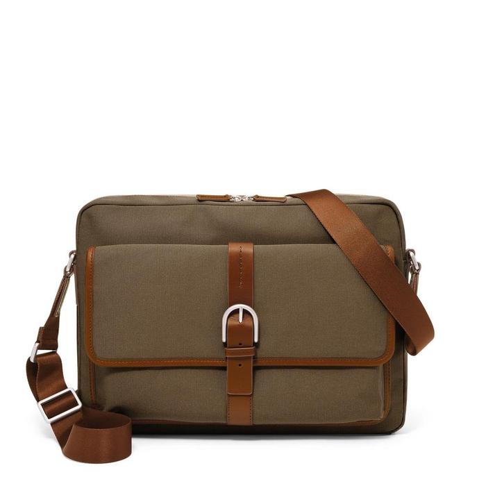 ORIGINAL Fossil Camden Messenger Nylon Khaki Tas Selempang Pria -