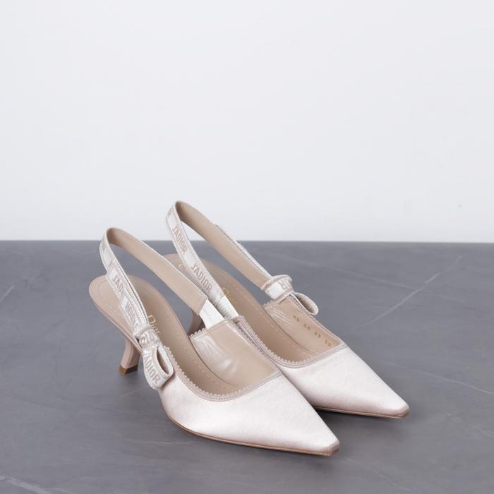 CHRISTIAN DIOR J'Adior Slingback Pumps 65mm in Nude Embroidered Satin and Cotton