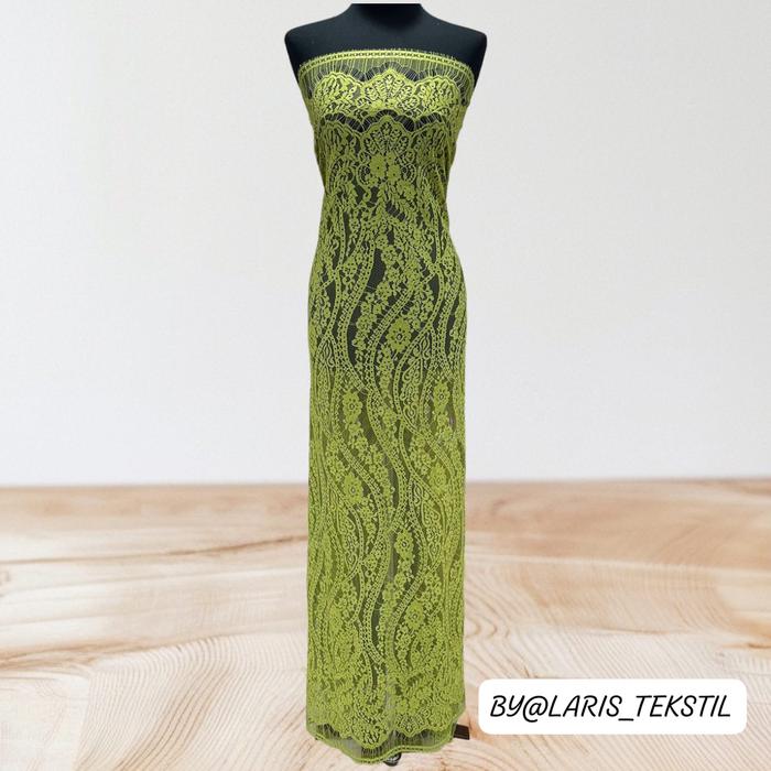 Bakal Kain Bahan Kebaya Brokat Semi Prancis Panel/ Brokat Per Baju