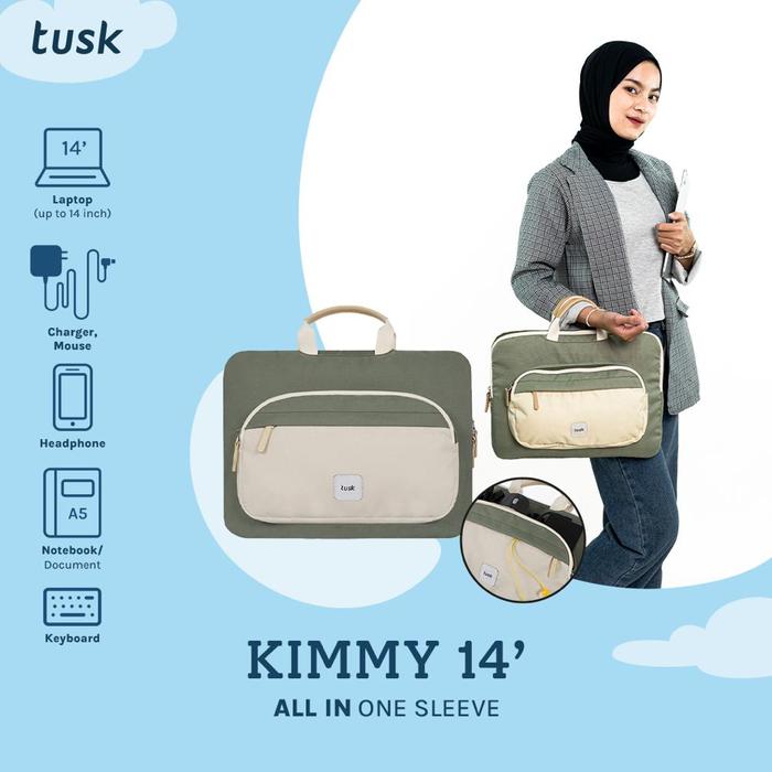 Tusk Kimmy 14 - Tas Laptop Jinjing muat Charger ORIGINAL