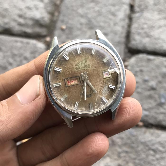 Jam tangan bahan Garuda manual winding swiss jadul vintage antik kuno