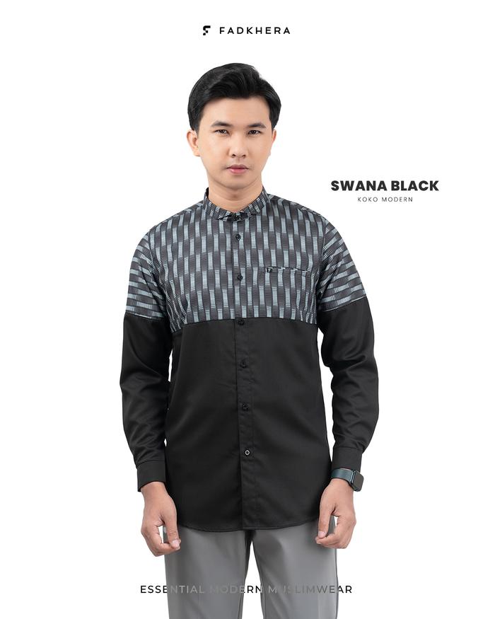 SWANA BLACK dan SWANA BLACK LONG kemko modern kemeja Pria Fadkhera