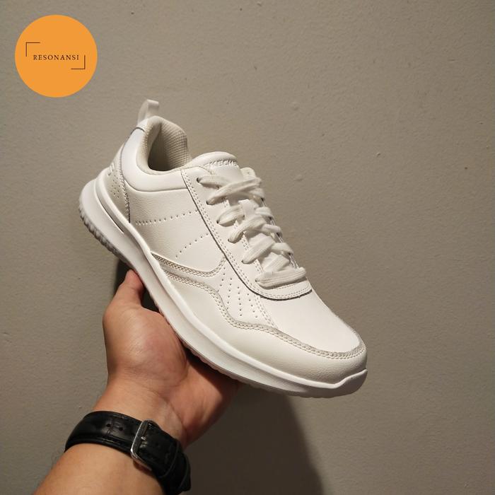 SEPATU PRIA TERBARU SKECHERS ORIGINAL SNEAKERS DELSON PUTIH KEREN