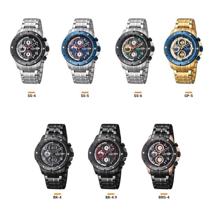 Jam Tangan Analog Pria Jonas Jasmin JJ-5371MC Rantai Chrono Aktif Watches