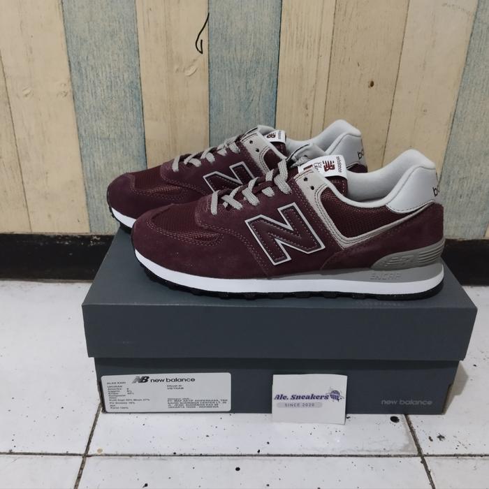 New Balance Classic 574 Suede Red Burgundy Black White Grey ML574EVM Original