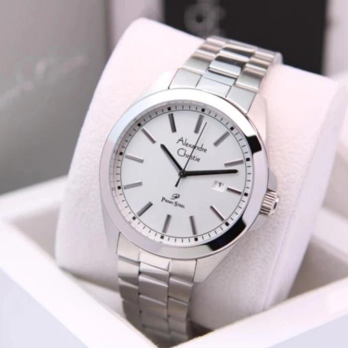 JAM TANGAN PRIA ORIGINAL ALEXANDRE CHRISTIE AC1015MD SILVER