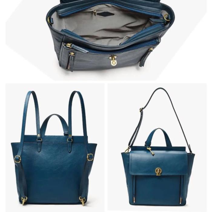 Tas Fossil Preloved Amelia Backpack Navy twilight