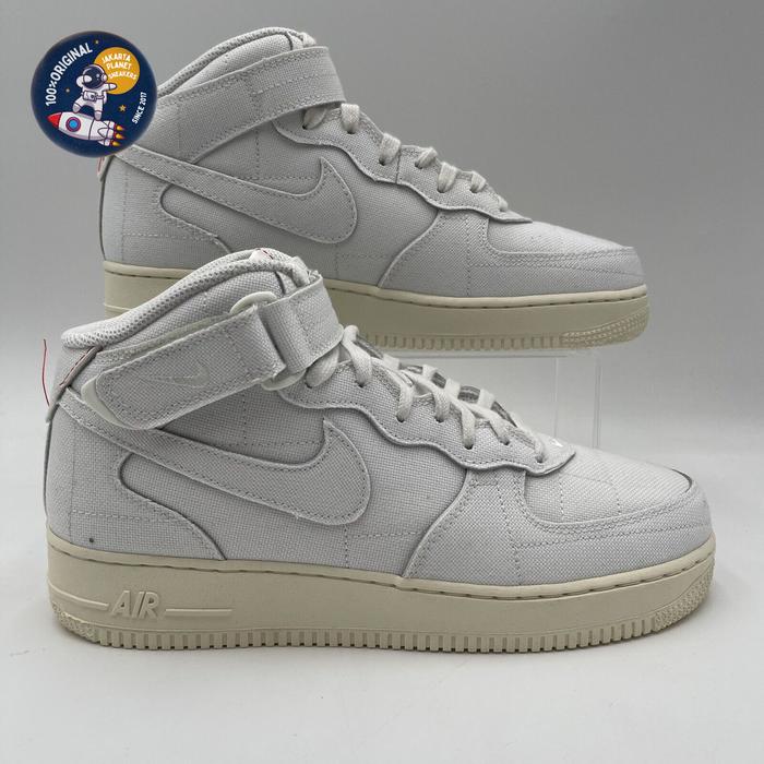 Nike Womens Air Force 1 Mid 07 LX Canvas Patchwork "Summit White/Coconut Milk" Original BNIB