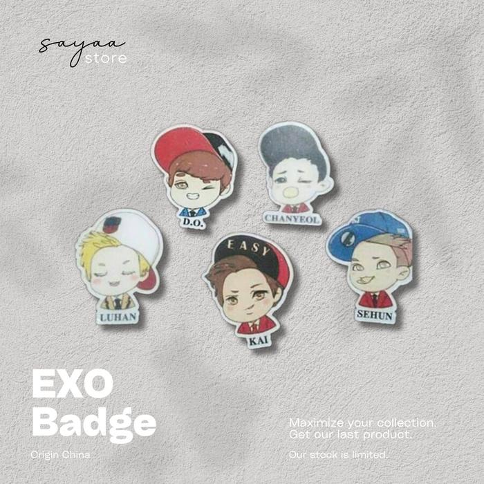 EXO Acrylic Pin Peniti - Kyungsoo /Chanyeol /Sehun /Luhan