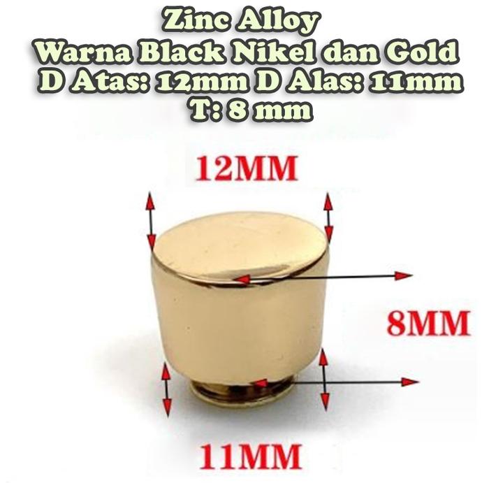 +Baut Knob Bucket Shaped 12 mm Tarikan Pentol Aksesoris Tas Wanita
