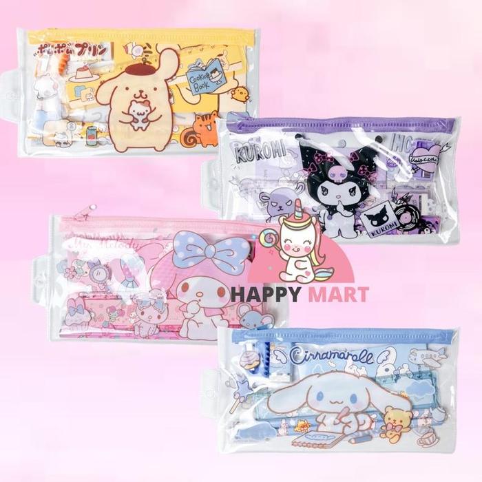 Kotak pensil set plastik sanrio cinnamoroll / kuromi / melody