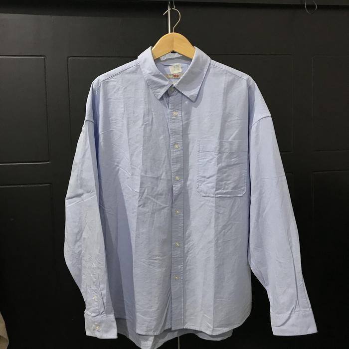kemeja spao oversize boxy biru muda XL