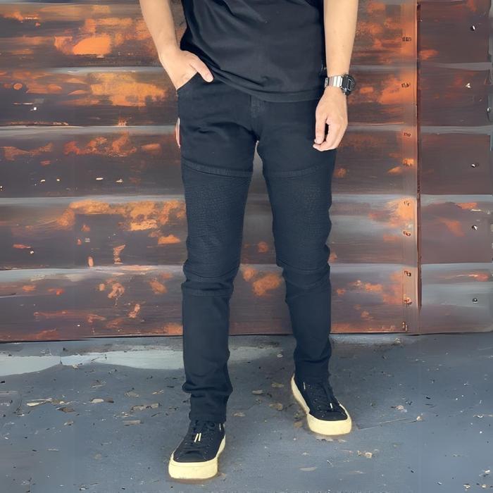 celana jeans pria jumbo big size skinny biker ripped slimfit 34-42
