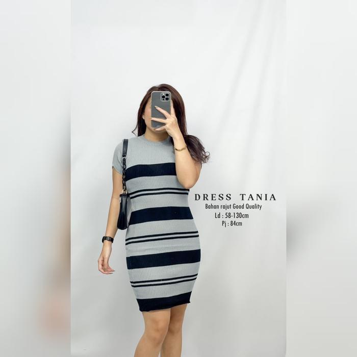 ec Dress WANGKI NY Putih Hitam lakos (all size)