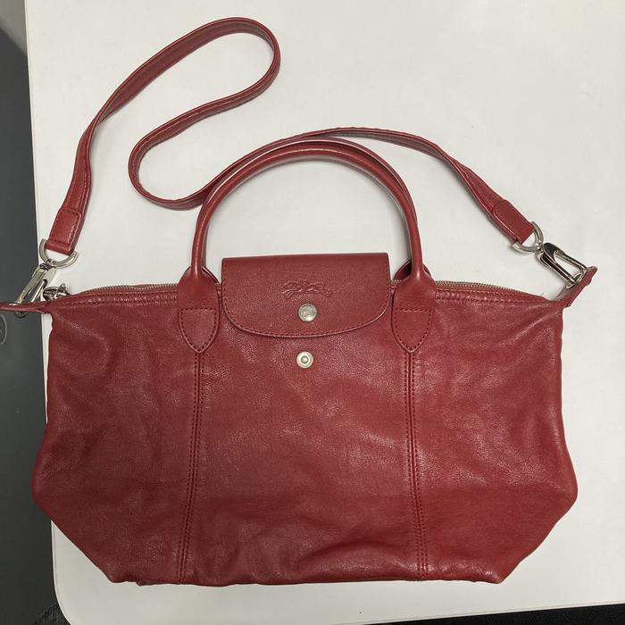 Tas Longchamp Le Pliage Cuir Red