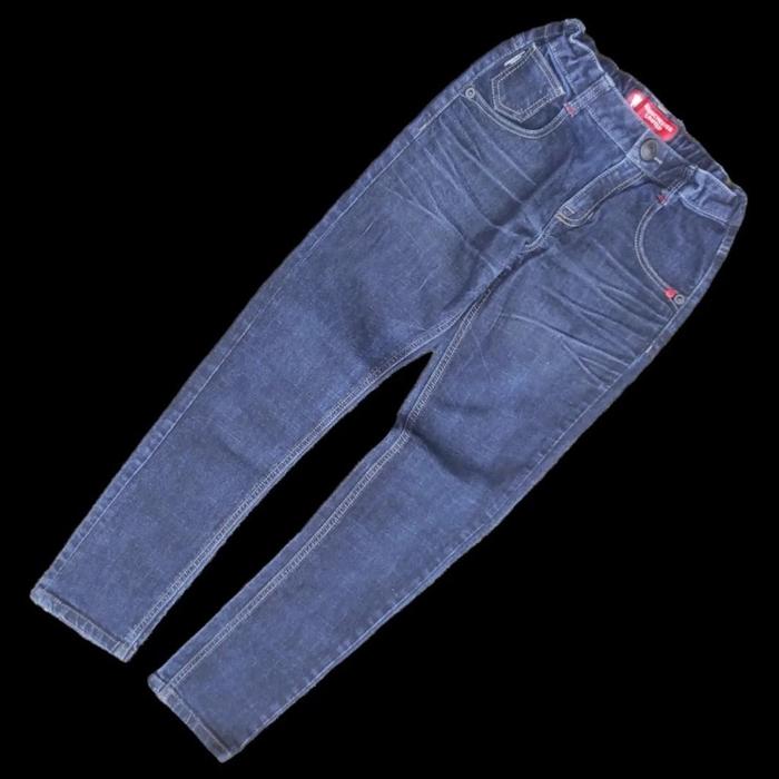 MANCHESTER UNITED MU ENGLAND CELANA JEANS DENIM BIRU FADING WASHED RIPPED DISSTRESS REGULAR SKINNY S