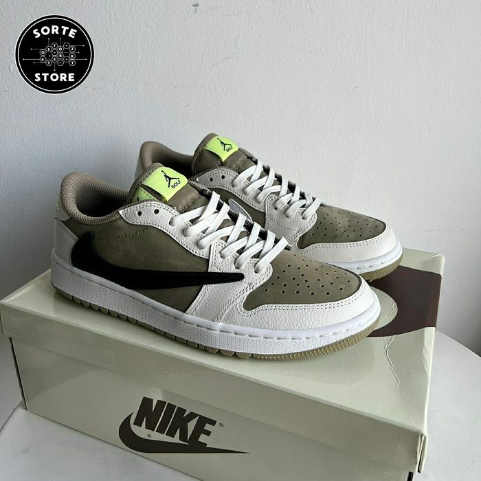 SEPATU PRIA AJ 1 LOW GOLF OLIVE TR*VIS SC*TT art FZ3124-200