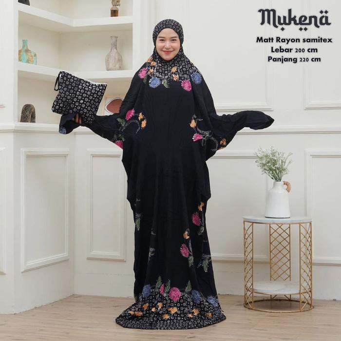 Mukena Lajuran Batik Cap Sogan Mukena Dewasa Jumbo Terusan Lajur Rayon