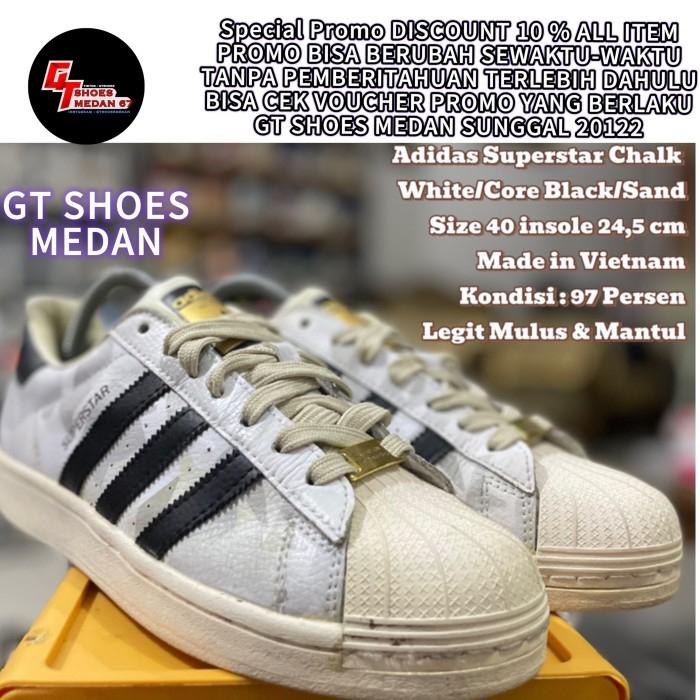 Adidas Superstar Chalk White size 40 insole 25 cm made in Vietnam