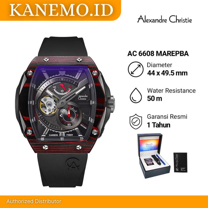 Jam Tangan Alexandre Christie Pria AC 6608 SPECIAL EDITION - Black Red