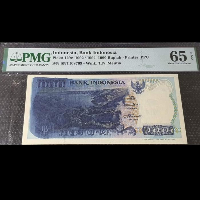 Uang Kuno 1000 Rupiah Lompat Batu MsPrint PMG 65EPQ