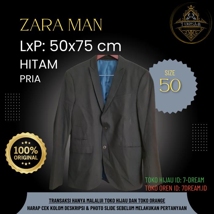 Zara Man | Original | Blazer | Pria | Hitam | I-24.057 | Preloved | Secondhand