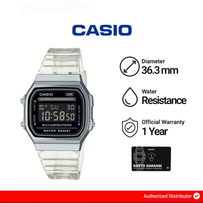 Jam Tangan Unisex Casio Vintage A168XES-1B Digital Dial Resin Band