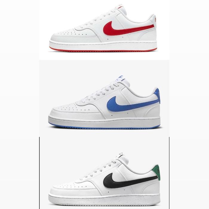 Nike Court Vision Low White Green Black/White Blue Original Resmi