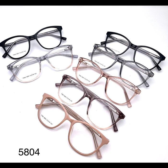 Frame kacamata 5804 TR90 bisa ganti lensa minus antiradiasi fashion wanita murah