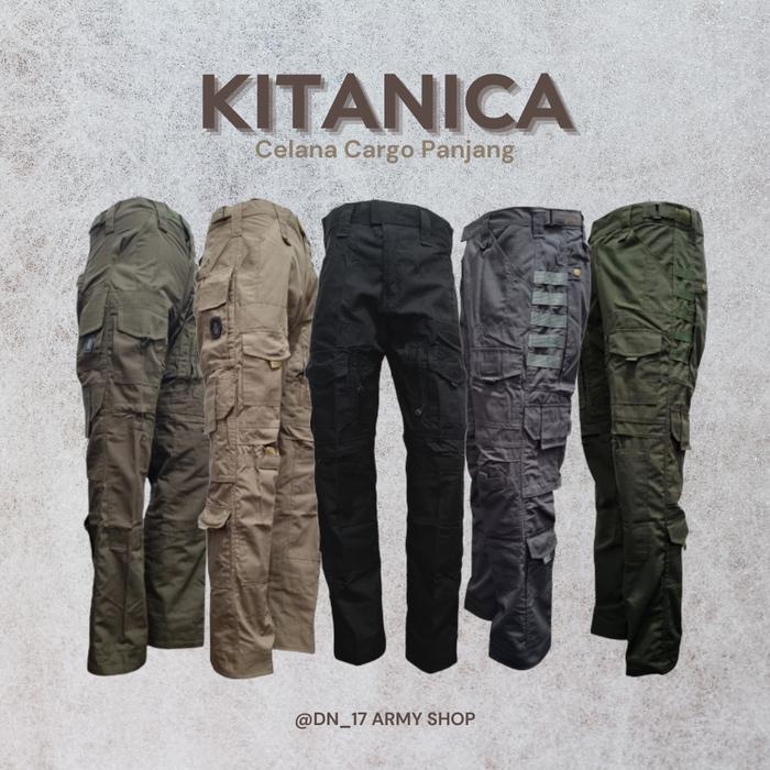 Celana Tactical Outdoor Kitanica Khaki, Hitam,Abu, Hijau Pol PP