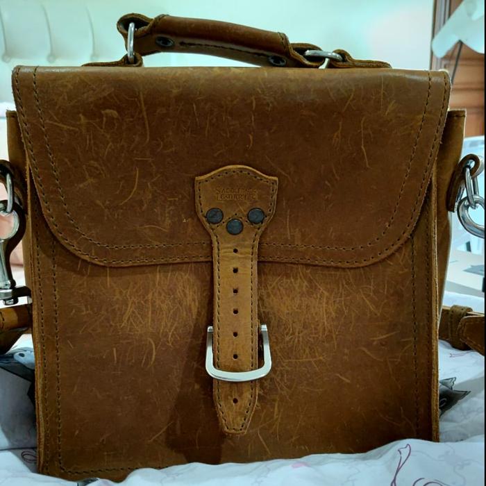 Saddleback Leather co Indiana satchel vintage original authentic sling shoulder hand bag tas selempa