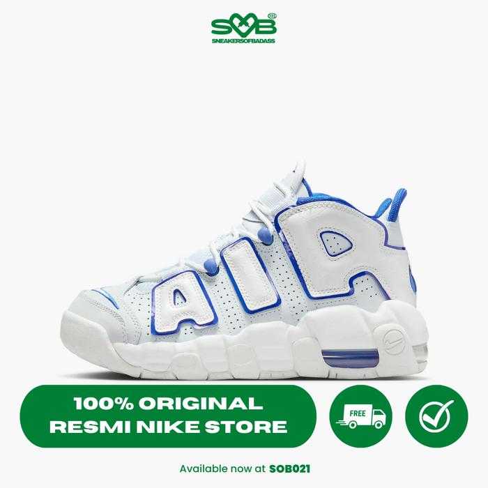Sepatu Sneakers Nike Kids' AIR More Uptempo White/Football Grey/Racer Blue - FN4857-100
