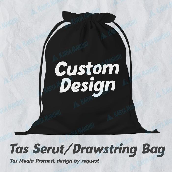 Tas serut cetak custom | Stringbag bahan taslan