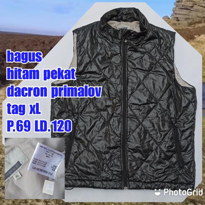 vest rompi gunung outdoor puffer gelembung dacron primalov uniqlo hitam