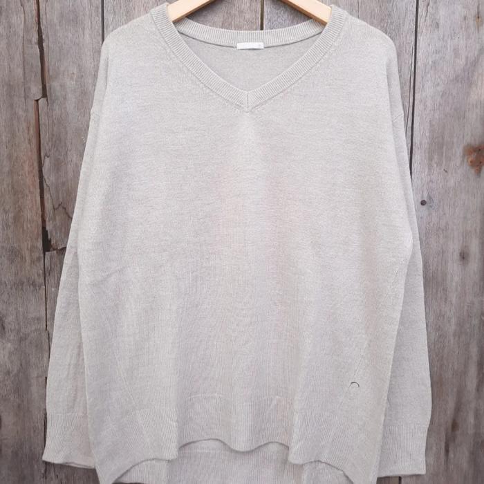 knitwear uniqlo sweater rajut v neck second preloved