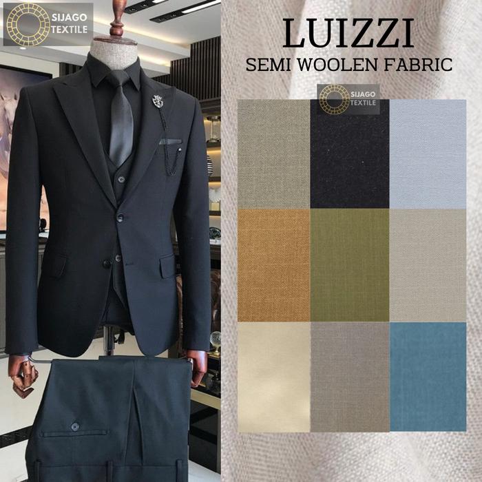 LUIZZI Bahan Kain Kemeja dan Celana Formal Meteran Lengkap ORIGINAL