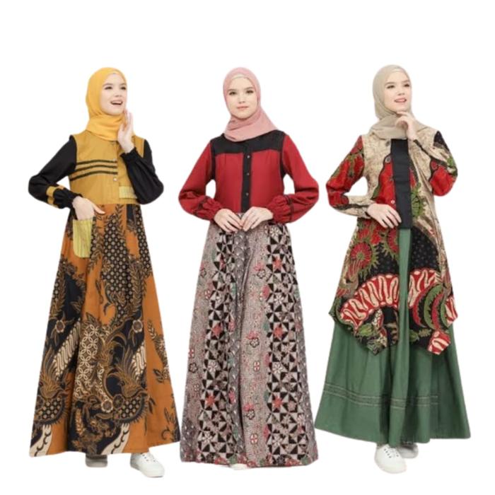 Setelan Rok Batik By SIMPLY LAISA Bahan Katun Mix Batik