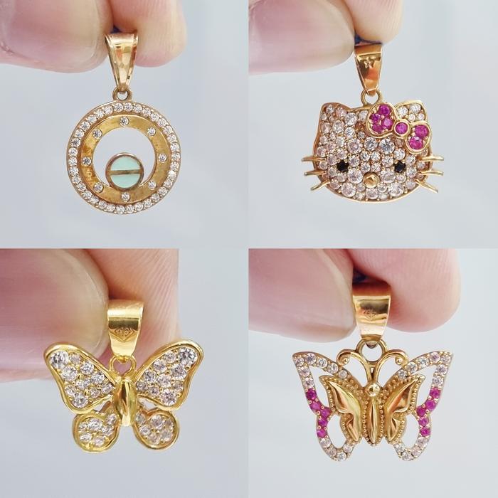 8K - Liontin Emas Asli Kupu-Kupu & Hello Kitty Kadar 375 - PJ