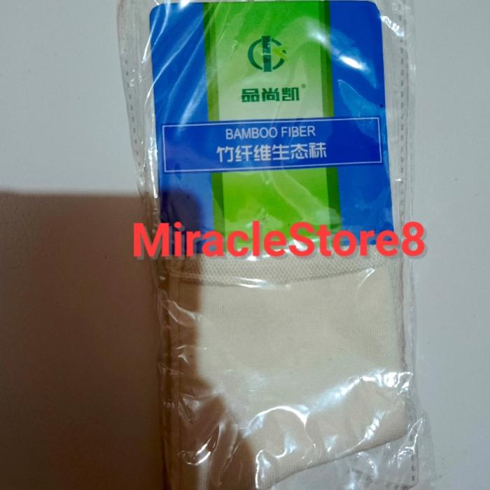 Kaos Kaki Cream Sampai Betis Merek Bamboo Fiber
