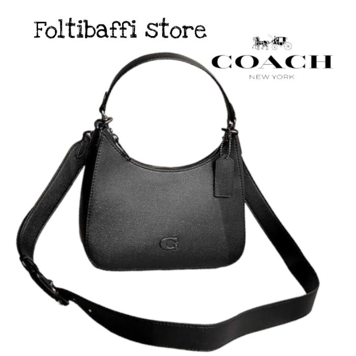 TAS WANITA CH CJ842 ORIGINAL HOBO CROSSBODY BAG SIGNATURE CANVAS BLACK COLOUR