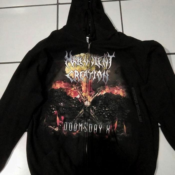 Vintage Rare Malevolent Creation Doomsday X 2007 Zip Hoodie Official