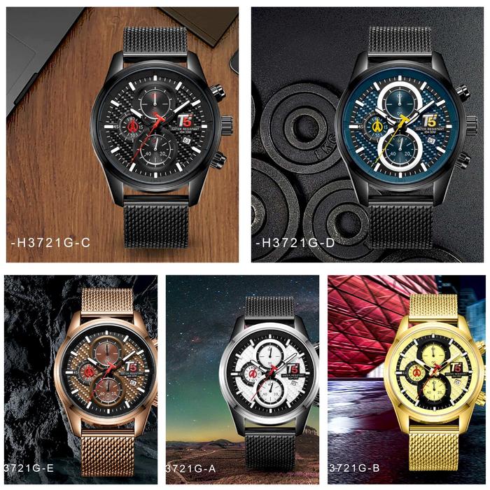 Jam Tangan Pria Original Fashion T5 H3721G Tanggal & chrono Aktif