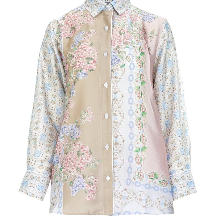 Baju Wanita BUTTONSCARVES Enchantia Pleated Shirt - Cream