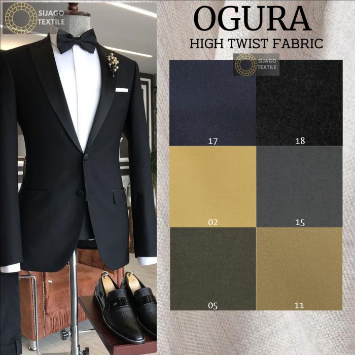 Kain HIGH TWIST OGURA - Bahan Meteran untuk celana seragam jas (10cm) - Ogura