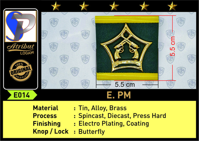Atribut Logam EMBLEM BREVET WING PIN POLISI MILITER Material Kuningan Alloy Brass Proses Diecast Fin