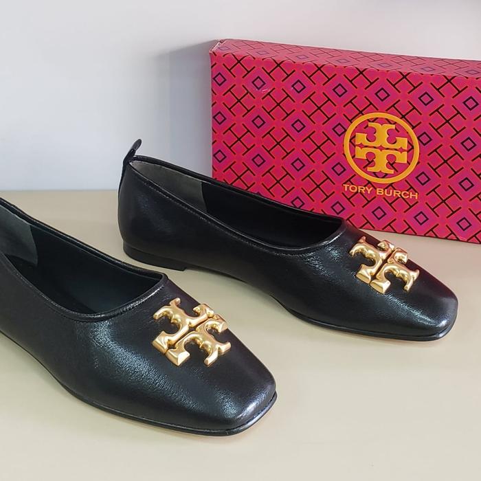 Tory Burch Original Eleanor Ballet Shoes Goat Leather Authentic Original Store