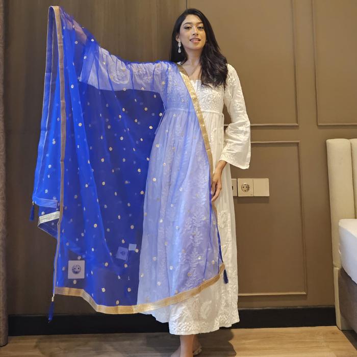 Selendang India  Tile Bordiran Piyatte & Pinggiran Renda