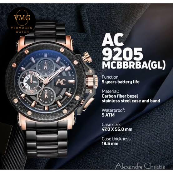 Jam Tangan Pria Alexandre Christie AC 9205MC / AC9205MC Carbon Limited Original Resmi