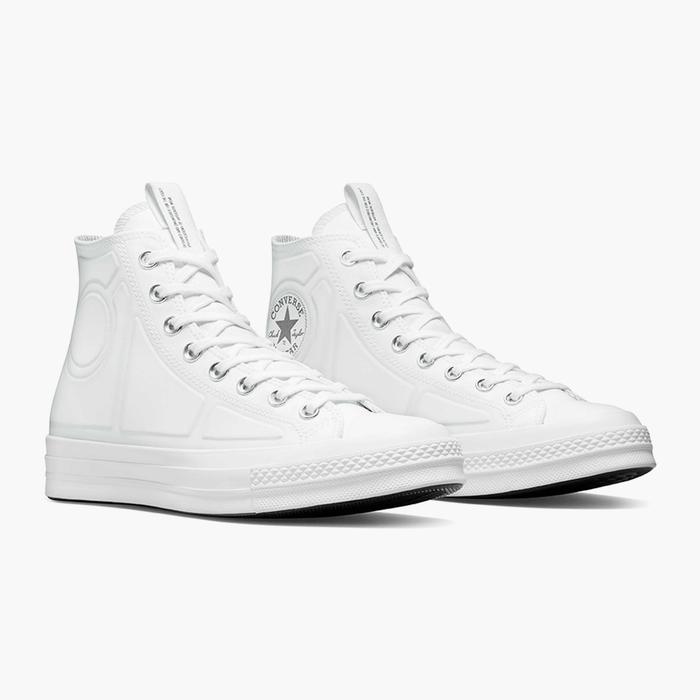 Converse Chuck Taylor 70s High Monochrome White White/Full White/Black White Original Resmi