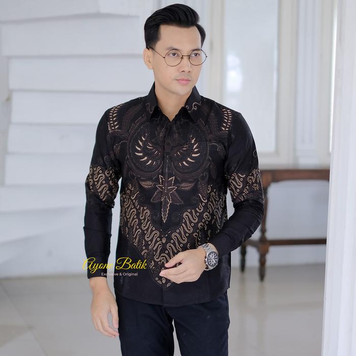 Kemeja batik TRUNTUM MOKA kemeja batik pria terbaru warna mocca mewah